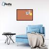 ArtToFrames 30x20 Custom Cork Bulletin Board. This Quatrefoil Orange Pin Board Has a Fabric Style Canvas Finish, Framed in Mahogany (PinPix-328-30x20_FRBW26039) view 3