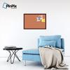 ArtToFrames 30x20 Custom Cork Bulletin Board. This Quatrefoil Orange Pin Board Has a Fabric Style Canvas Finish, Framed in Mahogany (PinPix-328-30x20_FRBW26039) view 4