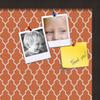 ArtToFrames 20x20 Custom Cork Bulletin Board. This Quatrefoil Orange Pin Board Has a Fabric Style Canvas Finish, Framed in Coffee (PinPix-328-20x20_FRBW26061) view 2