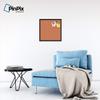 ArtToFrames 20x20 Custom Cork Bulletin Board. This Quatrefoil Orange Pin Board Has a Fabric Style Canvas Finish, Framed in Coffee (PinPix-328-20x20_FRBW26061) view 3