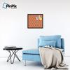 ArtToFrames 20x20 Custom Cork Bulletin Board. This Quatrefoil Orange Pin Board Has a Fabric Style Canvas Finish, Framed in Coffee (PinPix-328-20x20_FRBW26061) view 4