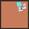 ArtToFrames 24x24 Custom Cork Bulletin Board. This Quatrefoil Orange Pin Board Has a Fabric Style Canvas Finish, Framed in Coffee (PinPix-328-24x24_FRBW26061) view 1