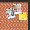 ArtToFrames 24x16 Custom Cork Bulletin Board. This Quatrefoil Orange Pin Board Has a Fabric Style Canvas Finish, Framed in Coffee (PinPix-328-24x16_FRBW26061) view 2