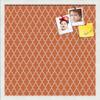 PinPix 20x20 Custom Cork Bulletin Board Quarterfoil Orange Poster Board with a Canvas Style Photo Board, Framed in Satin White Frame (PinPix-328) view 1