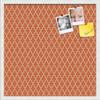 PinPix 24x24 Custom Cork Bulletin Board Quarterfoil Orange Poster Board with a Canvas Style Photo Board, Framed in Satin White Frame (PinPix-328) view 1