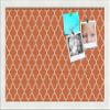 PinPix 18x12 Custom Cork Bulletin Board Quarterfoil Orange Poster Board with a Canvas Style Photo Board, Framed in Satin White Frame (PinPix-328) view 1
