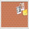 PinPix 24x16 Custom Cork Bulletin Board Quarterfoil Orange Poster Board with a Canvas Style Photo Board, Framed in Satin White Frame (PinPix-328) view 1