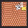 PinPix 16x16 Custom Cork Bulletin Board Quarterfoil Orange Poster Board with a Canvas Style Photo Board, Framed in Satin Black (PinPix-328) view 1