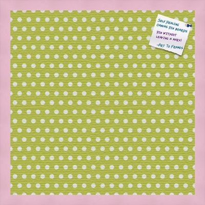 PinPix Decorative pin Cork Bulletin Board Made from Canvas, Dot Pattern Printed at 20x20 Inches and Framed in Baby Pink Stain on Beech (PinPix-339)