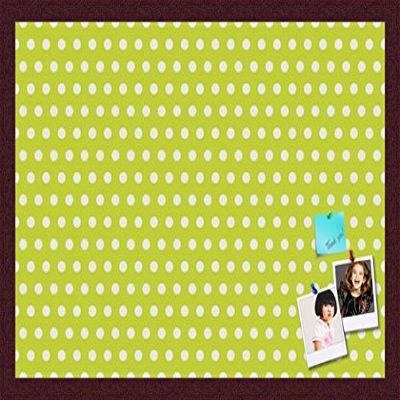 PinPix Decorative pin Cork Bulletin Board Made from self-Healing Canvas, Dot Pattern Printed at 24x16 Inches and Framed in Classic Mahogany Frame(WOM59504)