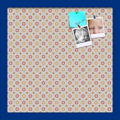 PinPix Decorative pin Cork Bulletin Board Made from Canvas, Dot Pattern Printed at 16x16 Inches and Framed in Blue Stain on Beech (PinPix-340)
