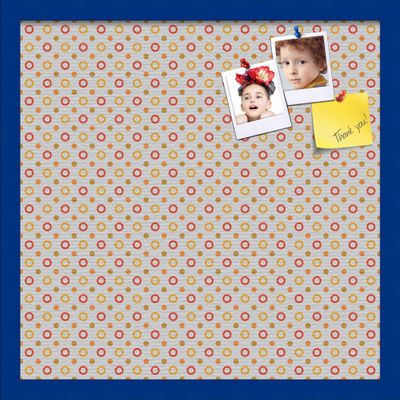 PinPix Decorative pin Cork Bulletin Board Made from Canvas, Dot Pattern Printed at 20x20 Inches and Framed in Blue Stain on Beech (PinPix-340)