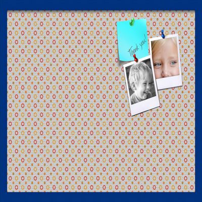 PinPix Decorative pin Cork Bulletin Board Made from Canvas, Dot Pattern Printed at 30x20 Inches and Framed in Blue Stain on Beech (PinPix-340)