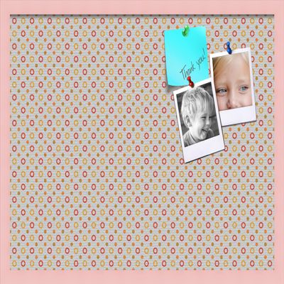 PinPix Decorative pin Cork Bulletin Board Made from Canvas, Dot Pattern Printed at 30x20 Inches and Framed in Baby Pink Stain on Beech (PinPix-340)