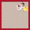 PinPix Decorative pin Cork Bulletin Board Made from self-Healing Canvas, Dot Pattern Printed at 20x20 Inches and Framed in Red Stain on Beech(WOM56673) view 1