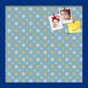 ArtToFrames 16x16 Inch Custom Cork Bulletin Board. This Blue - White Dots Pin Board Comes Has a Fabric Style Canvas Finish, in a Blue Stain on Beech Frame (PinPix-345-16x16_0066-81792-YBLU) view 1