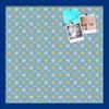 ArtToFrames 20x20 Inch Custom Cork Bulletin Board. This Blue - White Dots Pin Board Comes Has a Fabric Style Canvas Finish, in a Blue Stain on Beech Frame (PinPix-345-20x20_0066-81792-YBLU) view 1