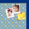 ArtToFrames 20x20 Inch Custom Cork Bulletin Board. This Blue - White Dots Pin Board Comes Has a Fabric Style Canvas Finish, in a Blue Stain on Beech Frame (PinPix-345-20x20_0066-81792-YBLU) view 2