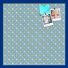 ArtToFrames 24x24 Inch Custom Cork Bulletin Board. This Blue - White Dots Pin Board Comes Has a Fabric Style Canvas Finish, in a Blue Stain on Beech Frame (PinPix-345-24x24_0066-81792-YBLU) view 1