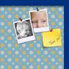ArtToFrames 24x24 Inch Custom Cork Bulletin Board. This Blue - White Dots Pin Board Comes Has a Fabric Style Canvas Finish, in a Blue Stain on Beech Frame (PinPix-345-24x24_0066-81792-YBLU) view 2