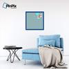 ArtToFrames 24x24 Inch Custom Cork Bulletin Board. This Blue - White Dots Pin Board Comes Has a Fabric Style Canvas Finish, in a Blue Stain on Beech Frame (PinPix-345-24x24_0066-81792-YBLU) view 3