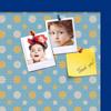 ArtToFrames 18x12 Inch Custom Cork Bulletin Board. This Blue - White Dots Pin Board Comes Has a Fabric Style Canvas Finish, in a Blue Stain on Beech Frame (PinPix-345-18x12_0066-81792-YBLU) view 2