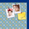 ArtToFrames 24x16 Inch Custom Cork Bulletin Board. This Blue - White Dots Pin Board Comes Has a Fabric Style Canvas Finish, in a Blue Stain on Beech Frame (PinPix-345-24x16_0066-81792-YBLU) view 2
