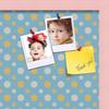 ArtToFrames 20x20 Inch Custom Cork Bulletin Board. This Blue - White Dots Pin Board Comes Has a Fabric Style Canvas Finish, in a Baby Pink on Beech Frame (PinPix-345-20x20_0066-81792-YPNK) view 2