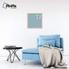 ArtToFrames 20x20 Inch Custom Cork Bulletin Board. This Blue - White Dots Pin Board Comes Has a Fabric Style Canvas Finish, in a Baby Pink on Beech Frame (PinPix-345-20x20_0066-81792-YPNK) view 3