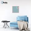 ArtToFrames 20x20 Inch Custom Cork Bulletin Board. This Blue - White Dots Pin Board Comes Has a Fabric Style Canvas Finish, in a Baby Pink on Beech Frame (PinPix-345-20x20_0066-81792-YPNK) view 4