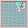 ArtToFrames 24x24 Inch Custom Cork Bulletin Board. This Blue - White Dots Pin Board Comes Has a Fabric Style Canvas Finish, in a Baby Pink on Beech Frame (PinPix-345-24x24_0066-81792-YPNK) view 1
