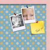 ArtToFrames 24x24 Inch Custom Cork Bulletin Board. This Blue - White Dots Pin Board Comes Has a Fabric Style Canvas Finish, in a Baby Pink on Beech Frame (PinPix-345-24x24_0066-81792-YPNK) view 2