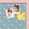 ArtToFrames 18x12 Inch Custom Cork Bulletin Board. This Blue - White Dots Pin Board Comes Has a Fabric Style Canvas Finish, in a Baby Pink on Beech Frame (PinPix-345-18x12_0066-81792-YPNK) view 2