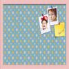 ArtToFrames 24x16 Inch Custom Cork Bulletin Board. This Blue - White Dots Pin Board Comes Has a Fabric Style Canvas Finish, in a Baby Pink on Beech Frame (PinPix-345-24x16_0066-81792-YPNK) view 1