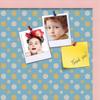 ArtToFrames 24x16 Inch Custom Cork Bulletin Board. This Blue - White Dots Pin Board Comes Has a Fabric Style Canvas Finish, in a Baby Pink on Beech Frame (PinPix-345-24x16_0066-81792-YPNK) view 2
