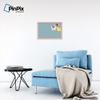 ArtToFrames 24x16 Inch Custom Cork Bulletin Board. This Blue - White Dots Pin Board Comes Has a Fabric Style Canvas Finish, in a Baby Pink on Beech Frame (PinPix-345-24x16_0066-81792-YPNK) view 4