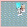 ArtToFrames 30x20 Inch Custom Cork Bulletin Board. This Blue - White Dots Pin Board Comes Has a Fabric Style Canvas Finish, in a Baby Pink on Beech Frame (PinPix-345-30x20_0066-81792-YPNK) view 1
