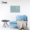 ArtToFrames 30x20 Inch Custom Cork Bulletin Board. This Blue - White Dots Pin Board Comes Has a Fabric Style Canvas Finish, in a Baby Pink on Beech Frame (PinPix-345-30x20_0066-81792-YPNK) view 3