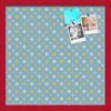 ArtToFrames 20x20 Inch Custom Cork Bulletin Board. This Blue - White Dots Pin Board Comes Has a Fabric Style Canvas Finish, in a Red Stain on Beech Frame (PinPix-345-20x20_0066-81792-YRED) view 1