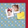 ArtToFrames 20x20 Inch Custom Cork Bulletin Board. This Blue - White Dots Pin Board Comes Has a Fabric Style Canvas Finish, in a Red Stain on Beech Frame (PinPix-345-20x20_0066-81792-YRED) view 2