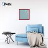 ArtToFrames 20x20 Inch Custom Cork Bulletin Board. This Blue - White Dots Pin Board Comes Has a Fabric Style Canvas Finish, in a Red Stain on Beech Frame (PinPix-345-20x20_0066-81792-YRED) view 3