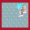 ArtToFrames 18x12 Inch Custom Cork Bulletin Board. This Blue - White Dots Pin Board Comes Has a Fabric Style Canvas Finish, in a Red Stain on Beech Frame (PinPix-345-18x12_0066-81792-YRED) view 1
