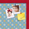 ArtToFrames 18x12 Inch Custom Cork Bulletin Board. This Blue - White Dots Pin Board Comes Has a Fabric Style Canvas Finish, in a Red Stain on Beech Frame (PinPix-345-18x12_0066-81792-YRED) view 2
