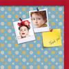 ArtToFrames 24x16 Inch Custom Cork Bulletin Board. This Blue - White Dots Pin Board Comes Has a Fabric Style Canvas Finish, in a Red Stain on Beech Frame (PinPix-345-24x16_0066-81792-YRED) view 2