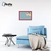 ArtToFrames 24x16 Inch Custom Cork Bulletin Board. This Blue - White Dots Pin Board Comes Has a Fabric Style Canvas Finish, in a Red Stain on Beech Frame (PinPix-345-24x16_0066-81792-YRED) view 4