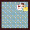 ArtToFrames 16x16 Inch Custom Cork Bulletin Board. This Blue - White Dots Pin Board Comes Has a Fabric Style Canvas Finish, in a Mahogany Frame (PinPix-345-16x16_FRBW26039) view 1
