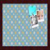 ArtToFrames 18x12 Inch Custom Cork Bulletin Board. This Blue - White Dots Pin Board Comes Has a Fabric Style Canvas Finish, in a Mahogany Frame (PinPix-345-18x12_FRBW26039) view 1
