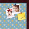 ArtToFrames 18x12 Inch Custom Cork Bulletin Board. This Blue - White Dots Pin Board Comes Has a Fabric Style Canvas Finish, in a Mahogany Frame (PinPix-345-18x12_FRBW26039) view 2