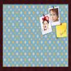 ArtToFrames 24x16 Inch Custom Cork Bulletin Board. This Blue - White Dots Pin Board Comes Has a Fabric Style Canvas Finish, in a Mahogany Frame (PinPix-345-24x16_FRBW26039) view 1