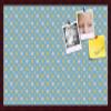 ArtToFrames 30x20 Inch Custom Cork Bulletin Board. This Blue - White Dots Pin Board Comes Has a Fabric Style Canvas Finish, in a Mahogany Frame (PinPix-345-30x20_FRBW26039) view 1